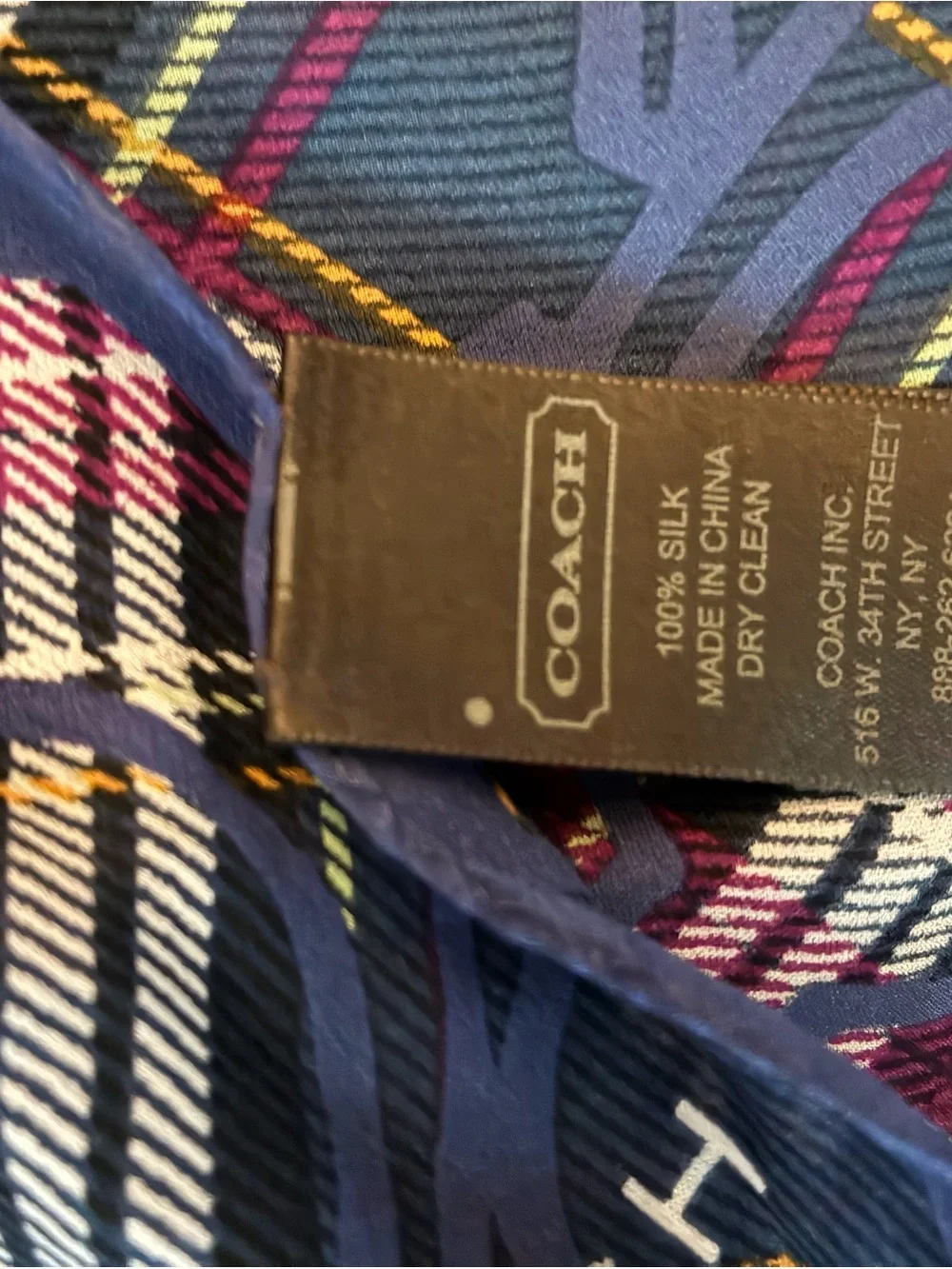 Coach navy plaid